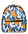 Orange Mini Backpack Purse for Women, Blue Leaves Small Backpack Leather Casual Daypacks Ladies Shoulder Bags $19.77 Backpacks