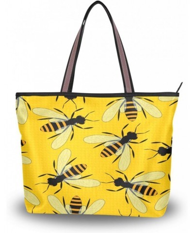 Yellow Bees Women Tote Bag Handbag Large Capacity Shoulder Bags $10.59 Shoulder Bags