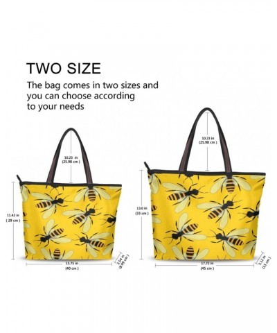 Yellow Bees Women Tote Bag Handbag Large Capacity Shoulder Bags $10.59 Shoulder Bags