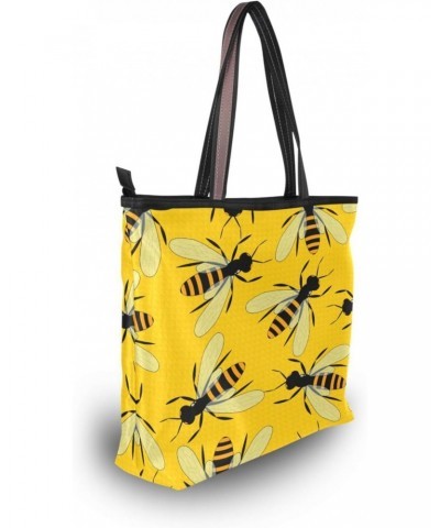 Yellow Bees Women Tote Bag Handbag Large Capacity Shoulder Bags $10.59 Shoulder Bags