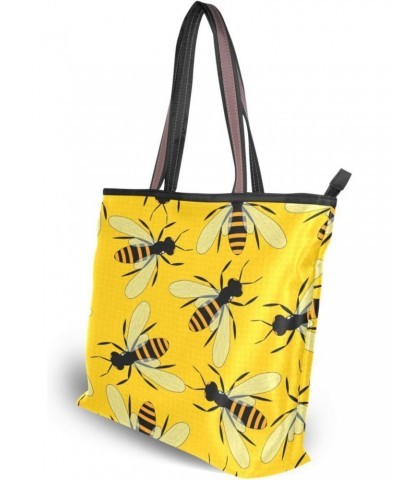 Yellow Bees Women Tote Bag Handbag Large Capacity Shoulder Bags $10.59 Shoulder Bags