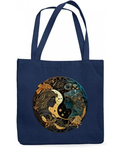 Gemini Canvas Tote Bag - Zodiac Gifts - Gifts for Gemini Navy $18.70 Totes