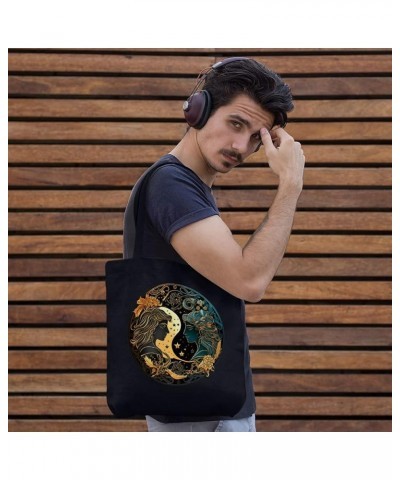 Gemini Canvas Tote Bag - Zodiac Gifts - Gifts for Gemini Navy $18.70 Totes