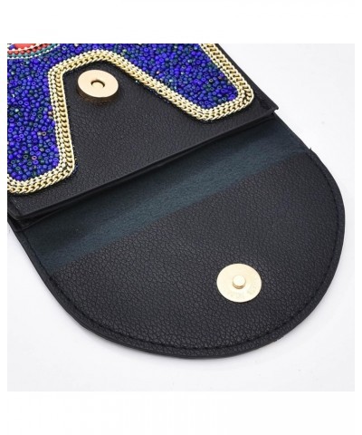 Bohemian Beaded Crossbody Phone Bag for Women Girls Flower Elephant Eye Motifs Small Handbags Blue Elephant $11.00 Crossbody ...