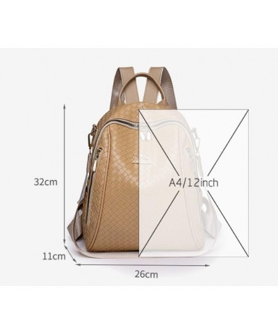 Woven Backpack Women's Multi-Purpose Backpack Casual Large Capacity Shoulder Bag, Khaki, 26 * 11 * 32CM 26*11*32CM Brown $23....