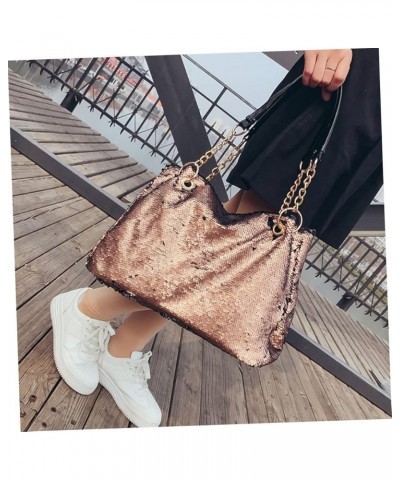 2pcs Large Capacity Chain Bag Reversible Tote Bags For Women Iridescent Purse Sparkly Tote Bag Versatile Khakix2pcs $13.87 Totes