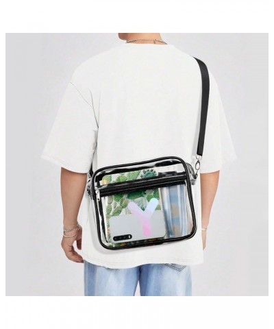 Women Men Clear Crossbody Bag Letter Z Clear Purse PVC Messenger Bag Stadium Approved for Travel Concert Letter Y $12.74 Satc...