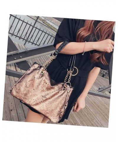 2pcs Large Capacity Chain Bag Reversible Tote Bags For Women Iridescent Purse Sparkly Tote Bag Versatile Khakix2pcs $13.87 Totes