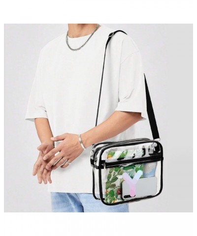 Women Men Clear Crossbody Bag Letter Z Clear Purse PVC Messenger Bag Stadium Approved for Travel Concert Letter Y $12.74 Satc...