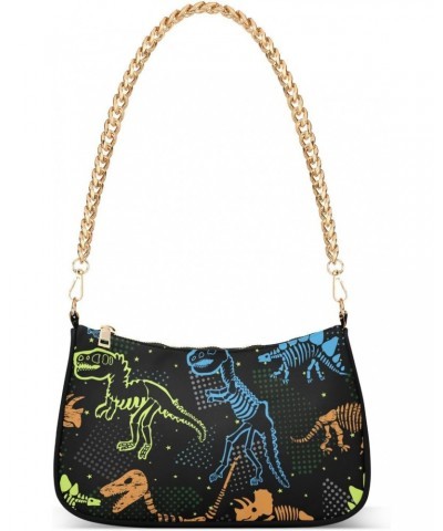 Shoulder Bag Neon Dino Skeleton Doodle Women Clutch Handbag Shoulder Purch Date Chain Bag Tote Bag Spring Holiday Birthday Gi...