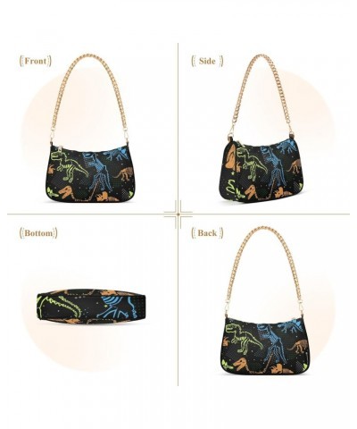 Shoulder Bag Neon Dino Skeleton Doodle Women Clutch Handbag Shoulder Purch Date Chain Bag Tote Bag Spring Holiday Birthday Gi...