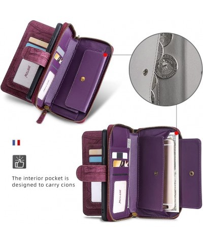 for Google Pixel6 Magnetic flip Phone case, Zipper Bag with Multiple Card Slots Phone case Wine red (Color : Gray, Size : Pix...