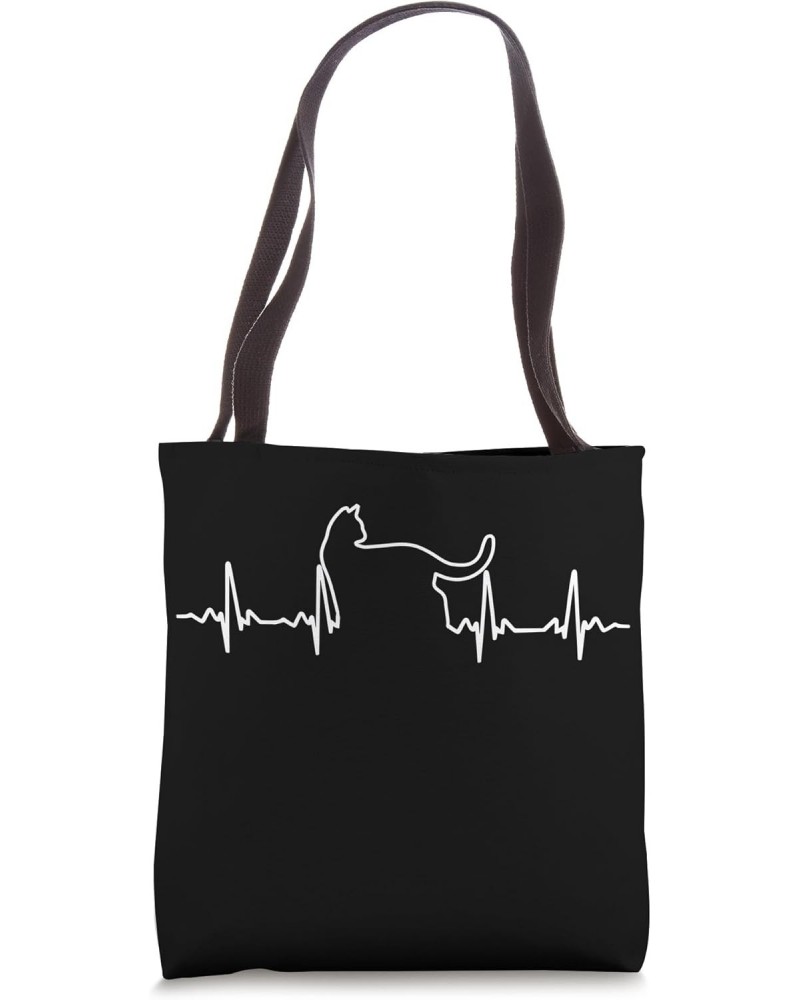 funny Pet Owner Cat heartbeat cats lover cute kitten humor Tote Bag $9.86 Totes