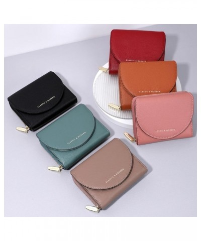 Small Wallet for Women Bifold Slim Wallets Cute Mini Purse Handbag Rifd Card Case Holder Zipper Coin Pocket New 2 Ways (Brown...