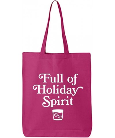 Full Of Holiday Spirit Cotton Canvas Tote Bag Hot Pink $11.54 Totes