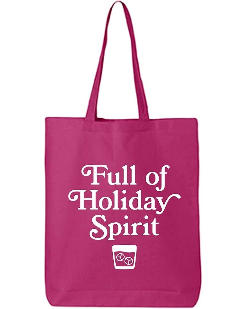 Full Of Holiday Spirit Cotton Canvas Tote Bag Hot Pink $11.54 Totes