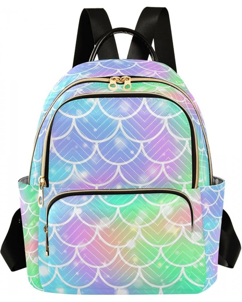 Small Backpack for Women Travel Bag Rainbow Mermaid Scale Daypack Purse Fashion Shoulder Bag Rucksack Small A309 $11.18 Backp...