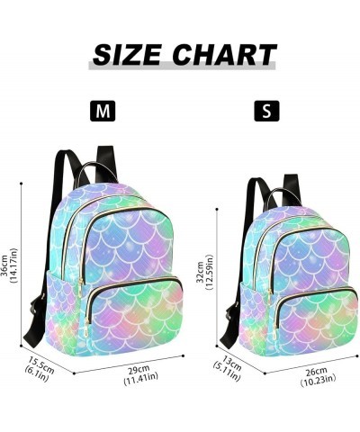 Small Backpack for Women Travel Bag Rainbow Mermaid Scale Daypack Purse Fashion Shoulder Bag Rucksack Small A309 $11.18 Backp...