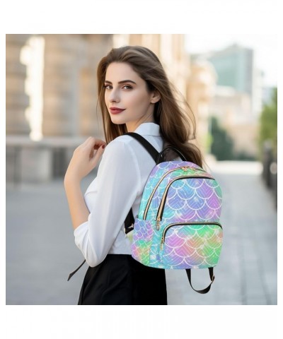 Small Backpack for Women Travel Bag Rainbow Mermaid Scale Daypack Purse Fashion Shoulder Bag Rucksack Small A309 $11.18 Backp...