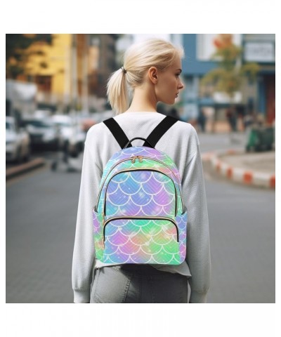 Small Backpack for Women Travel Bag Rainbow Mermaid Scale Daypack Purse Fashion Shoulder Bag Rucksack Small A309 $11.18 Backp...