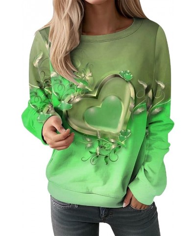 Valentine's Day Sweatshirt Women Love Heart Grahic Drop Shoulder Round Neck Plus Size Casual Loose Blouses Shirts 2-green $8....