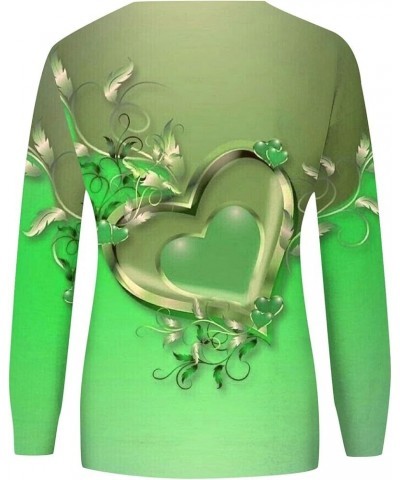 Valentine's Day Sweatshirt Women Love Heart Grahic Drop Shoulder Round Neck Plus Size Casual Loose Blouses Shirts 2-green $8....