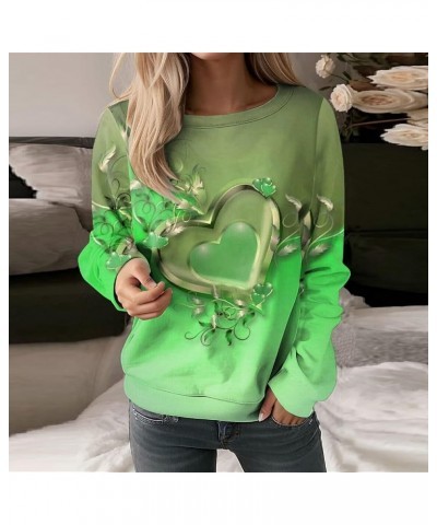 Valentine's Day Sweatshirt Women Love Heart Grahic Drop Shoulder Round Neck Plus Size Casual Loose Blouses Shirts 2-green $8....