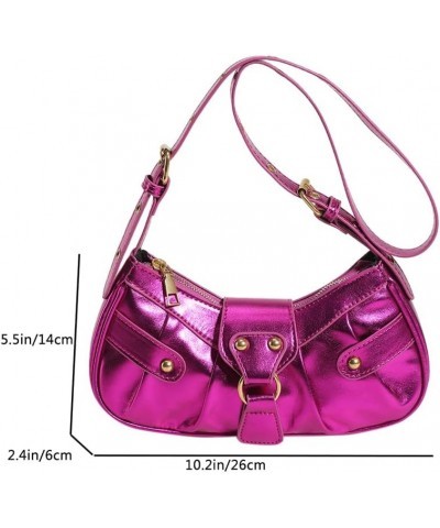 Punk Style Small Shoulder Purse for Women Y2K Hobo Handbag Trendy Clutch Purse 90s Y2K Bags Crossbody Purse A04-rose Red $11....