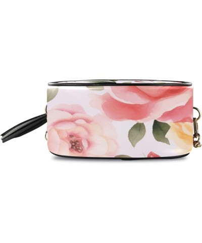 Women's Rose Pink Flower Tropical Plant Crossbody Bag Fashion Purses Bag Cross Body Bag Shoulder Handbag with Adjustable Chai...