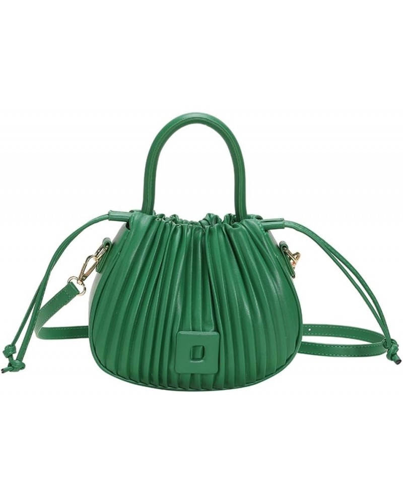 Hobo Bag Small Purse Women Leather Shoulder Bag Pleat Fashion Cute Designer Handbag Green $16.21 Totes