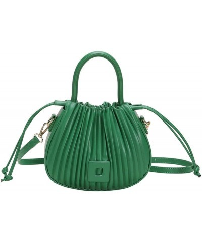 Hobo Bag Small Purse Women Leather Shoulder Bag Pleat Fashion Cute Designer Handbag Green $16.21 Totes