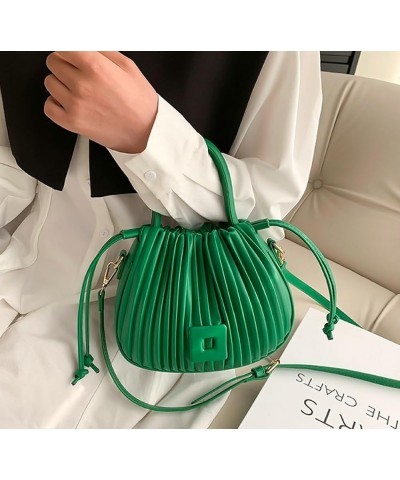 Hobo Bag Small Purse Women Leather Shoulder Bag Pleat Fashion Cute Designer Handbag Green $16.21 Totes