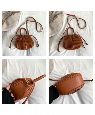 Hobo Bag Small Purse Women Leather Shoulder Bag Pleat Fashion Cute Designer Handbag Green $16.21 Totes