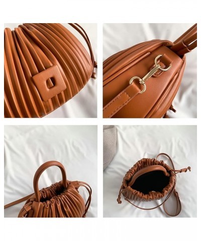 Hobo Bag Small Purse Women Leather Shoulder Bag Pleat Fashion Cute Designer Handbag Green $16.21 Totes