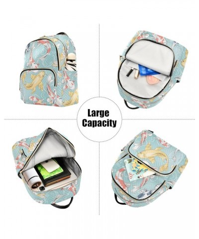 Koi and Bubbles Women Backpack Purse Shoulder Bag Color Medium $17.81 Backpacks