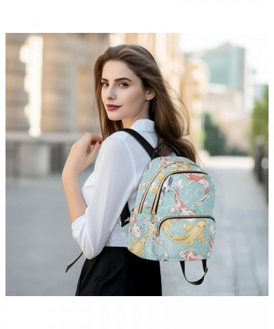 Koi and Bubbles Women Backpack Purse Shoulder Bag Color Medium $17.81 Backpacks