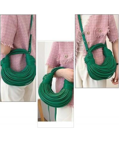 Hand-Woven Bread Women's Clutch Top Handle Satchel Shoulder Crossbody Purses Handbag Creative Noodles Underarm Bag Green $44....