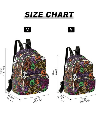 Festive Halloween Skulls Colorful Woman's Backpack, Women's Travel Backpack, Day Trip Backpack for Women, M Festive Halloween...