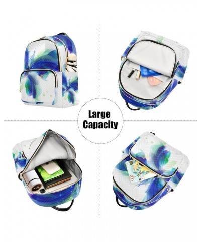 Small Backpack for Women Travel Bag Abstract Blue Butterfly Daypack Purse Fashion Shoulder Bag Rucksack Medium B730 $13.00 Ba...