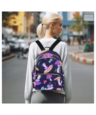 Botanic Women Backpack Wild Mushroom Magic Doodle Anti-Theft Travel Backpack with Luggage Belt Lightweight Handbag Lady Purse...