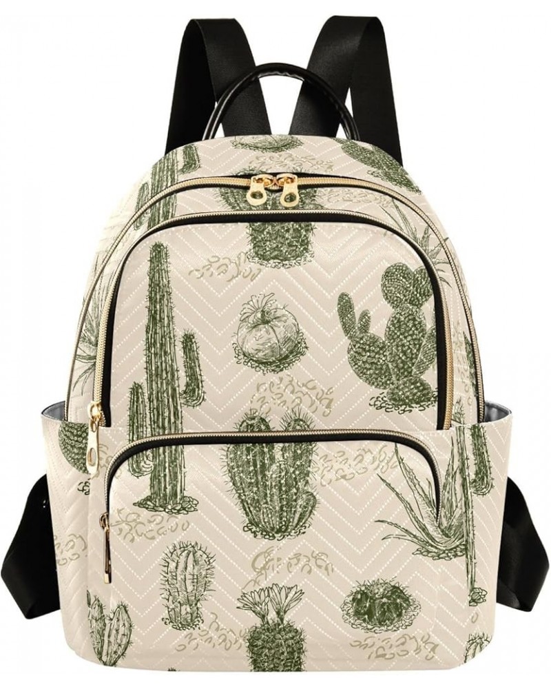 Vintage Cactuses Women's Backpack Purse Causal Daypack Work Travel College Business Trip Bag Shoulder Bag Medium $17.63 Backp...