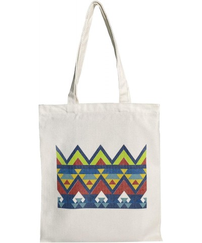 Geometric ZigZag Pattern Cotton Tote Bag with zipper $7.79 Totes