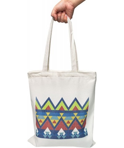 Geometric ZigZag Pattern Cotton Tote Bag with zipper $7.79 Totes