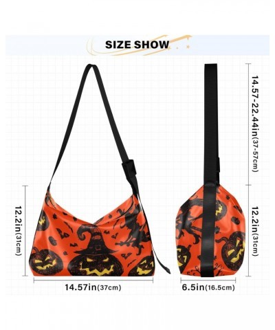 Halloween Pumpkin Tote Bag for Women Large Hobo Bags Crossbody Bag Womens Handbags with Adjustable Strap for Travel Girl $14....