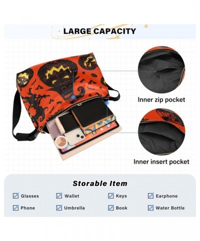 Halloween Pumpkin Tote Bag for Women Large Hobo Bags Crossbody Bag Womens Handbags with Adjustable Strap for Travel Girl $14....