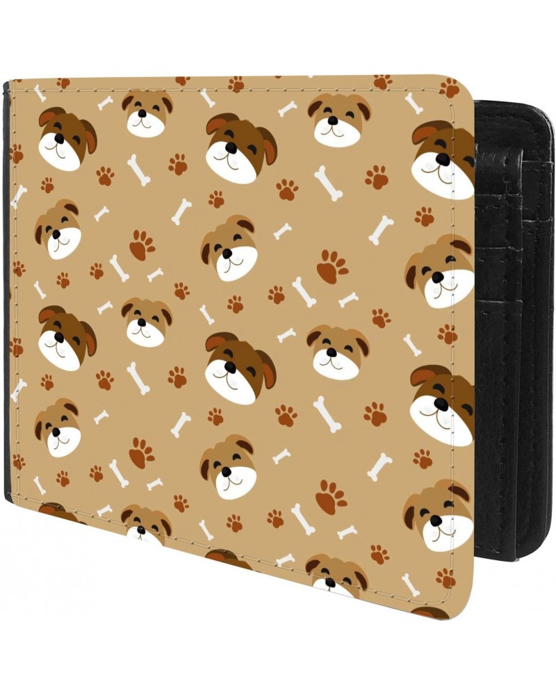 Unique Desige Pattern - Dog, Bone and Paw, Slim Front Pocket Wallet Billfold RFID Blocking $9.17 Wallets