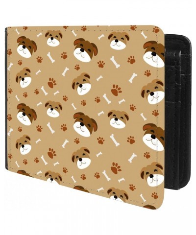 Unique Desige Pattern - Dog, Bone and Paw, Slim Front Pocket Wallet Billfold RFID Blocking $9.17 Wallets