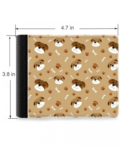 Unique Desige Pattern - Dog, Bone and Paw, Slim Front Pocket Wallet Billfold RFID Blocking $9.17 Wallets