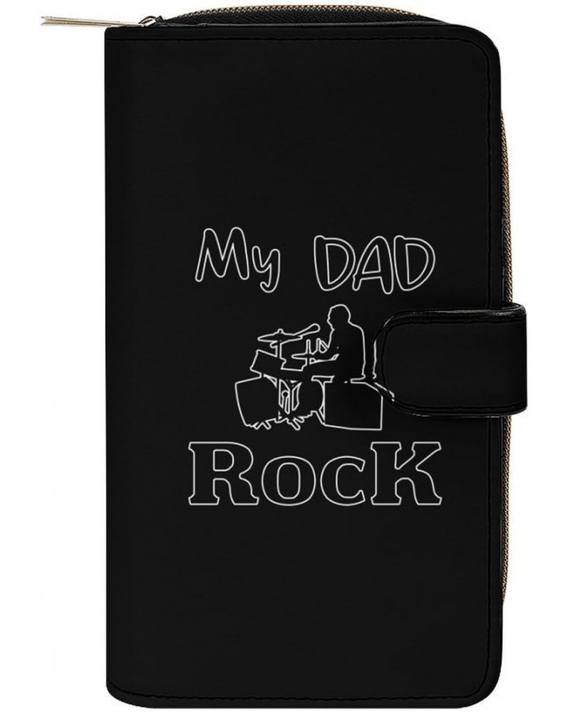 My Dad Rock Purses for Women Zipper Leather Clutch Purse Travel Handbag Card Case Wallet $22.39 Wallets