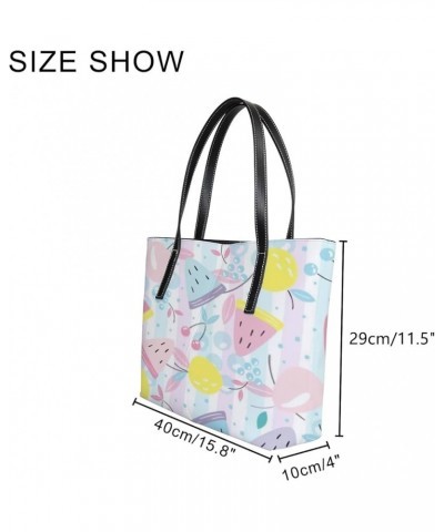 Women's Handbag,PU Leather Large Capacity Work Bag,Travel Single Shoulder Bag Cute Fruits $23.45 Shoulder Bags